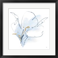 Framed Blue and Gold Floral II