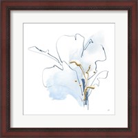 Framed 'Blue and Gold Floral I' border=