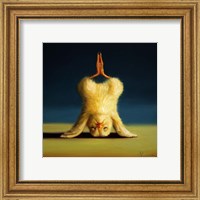 Framed 'Yoga Chick Lotus Headstand' border=