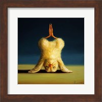 Framed 'Yoga Chick Lotus Headstand' border=