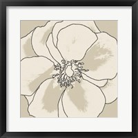 Beige Blooms I Framed Print