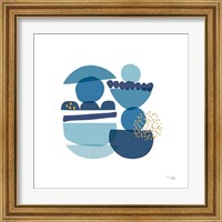 Framed 'Crowded Forms blue III' border=