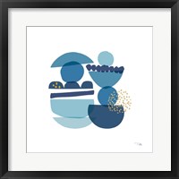 Framed 'Crowded Forms blue III' border=