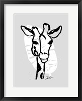 Inked Safari Leaves III-Giraffe 1 Framed Print