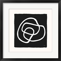 Framed 'Lines & Curves on black III' border=