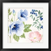 Framed 'Indigo Petals III' border=