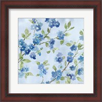 Framed 'Indigo Petals VI' border=