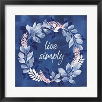 Indigo Petals IV Framed Print