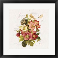 Framed 'Vintage Petals VIII' border=