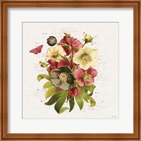 Framed 'Vintage Petals VII' border=