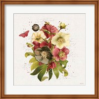 Framed 'Vintage Petals VII' border=