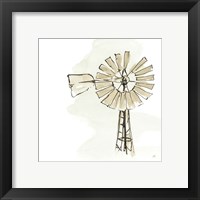 Framed 'Windmill I Neutral' border=