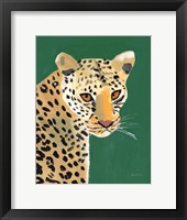 Framed Colorful Cheetah on Emerald