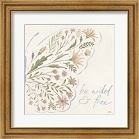 Framed 'Wildflower Vibes VII Neutral' border=