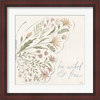 Framed 'Wildflower Vibes VII Neutral' border=