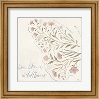 Framed 'Wildflower Vibes VI Neutral' border=