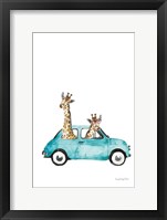 Framed Giraffe Joy Ride III No Balloons