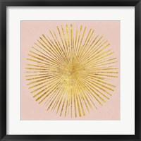 Framed Sunburst I on Pink