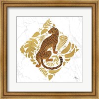 Framed 'Big Cat Beauty VI Gold' border=