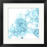 Framed 'Bubble Square Aqua II' border=