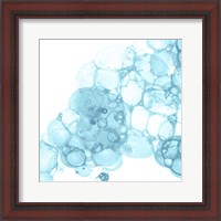 Framed 'Bubble Square Aqua II' border=