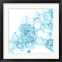 Framed 'Bubble Square Aqua II' border=