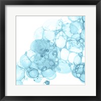 Framed 'Bubble Square Aqua II' border=