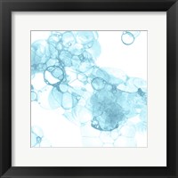 Framed 'Bubble Square Aqua IV' border=