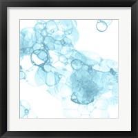 Framed 'Bubble Square Aqua IV' border=