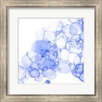 Framed 'Bubble Square Blue II' border=