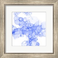 Framed 'Bubble Square Blue III' border=