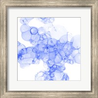 Framed 'Bubble Square Blue III' border=