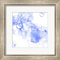 Framed 'Bubble Square Blue IV' border=