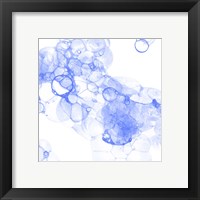 Framed 'Bubble Square Blue IV' border=