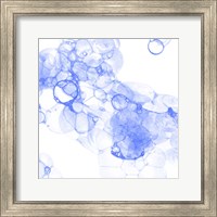 Framed 'Bubble Square Blue IV' border=