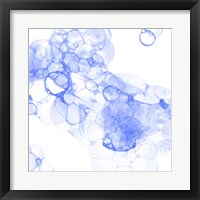 Framed 'Bubble Square Blue IV' border=