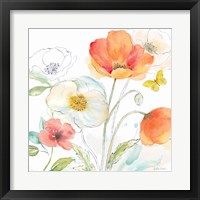 Framed 'Happy Poppies III' border=