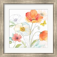 Framed 'Happy Poppies III' border=