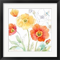 Framed 'Happy Poppies IV' border=