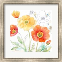 Framed 'Happy Poppies IV' border=