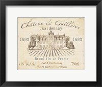 Framed French Wine Label IV Cream