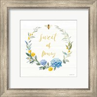 Framed 'Bees and Blooms - Sweet As Honey Wreath' border=