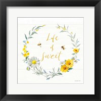 Framed Bees and Blooms - Life is Sweet Wreath