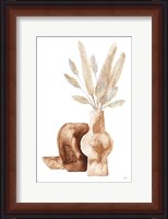 Framed Earthy Vase Gray Bunny Tail