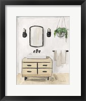 Attic Bathroom I Blonde Crop Framed Print
