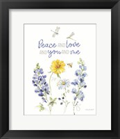 Framed 'Lovely Blues VII' border=