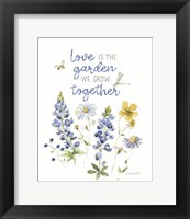 Framed 'Lovely Blues IX' border=