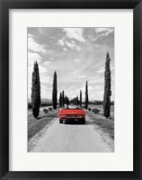 Framed Sportscar in Tuscany (BW)