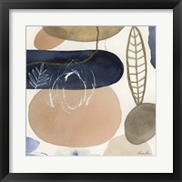 Framed 'Leaves and Stones III' border=