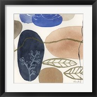 Framed 'Leaves and Stones II' border=